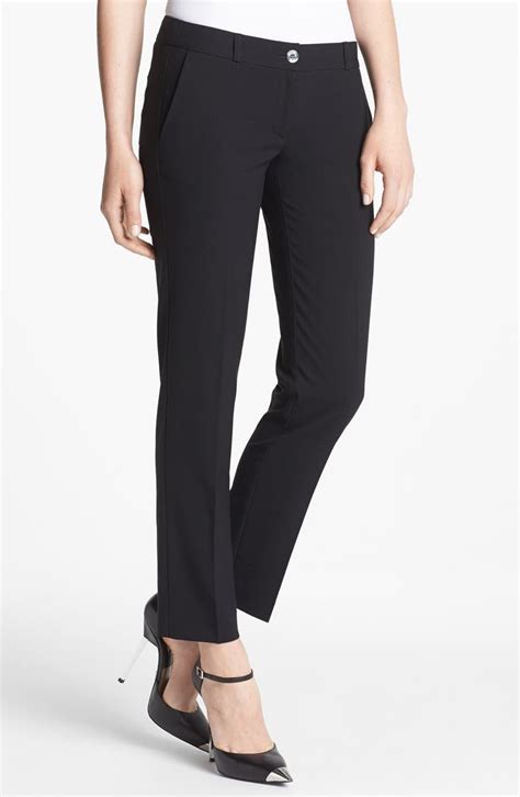 Michael Kors Women's Black Miranda Stretch Woven Slim Ankle 